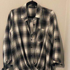 Black and white plaid shirt